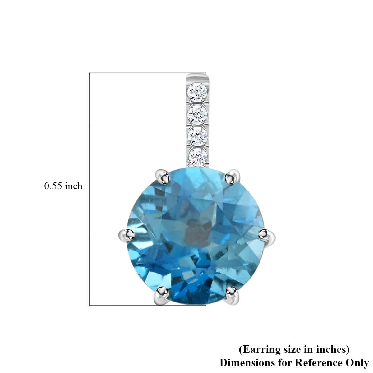 Certified and Appraised Luxoro 10K White Gold AAA London Blue Topaz and I2 Diamond Earrings 4.65 ctw image number 4