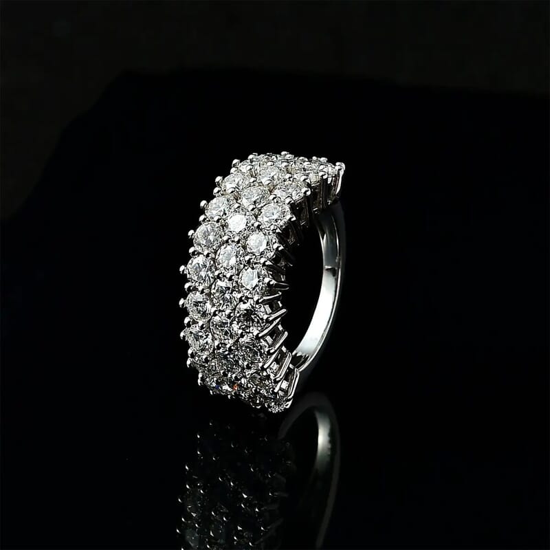 Moissanite Band Ring in Platinum Over Sterling Silver (Size 10.0) 3.25 ctw