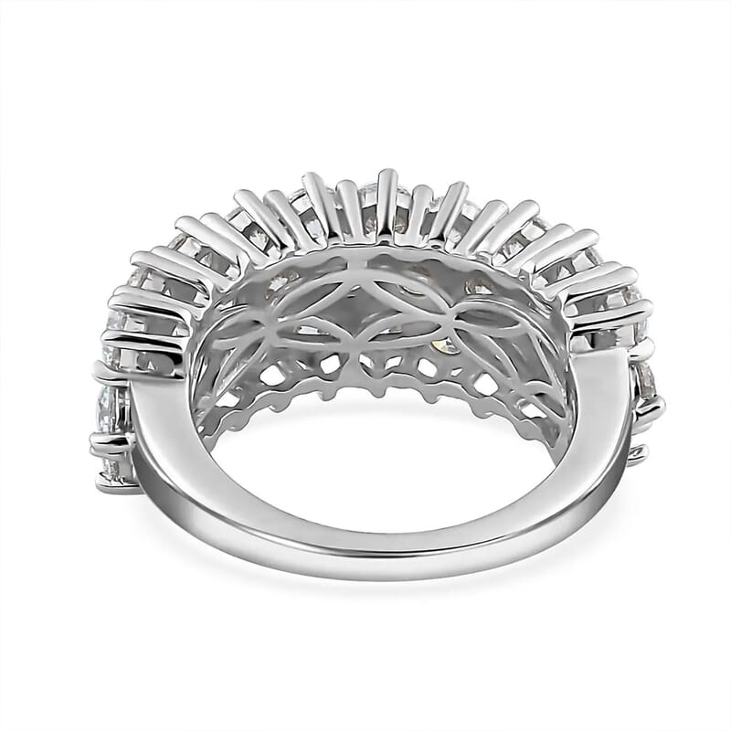 Moissanite Band Ring in Platinum Over Sterling Silver (Size 10.0) 3.25 ctw