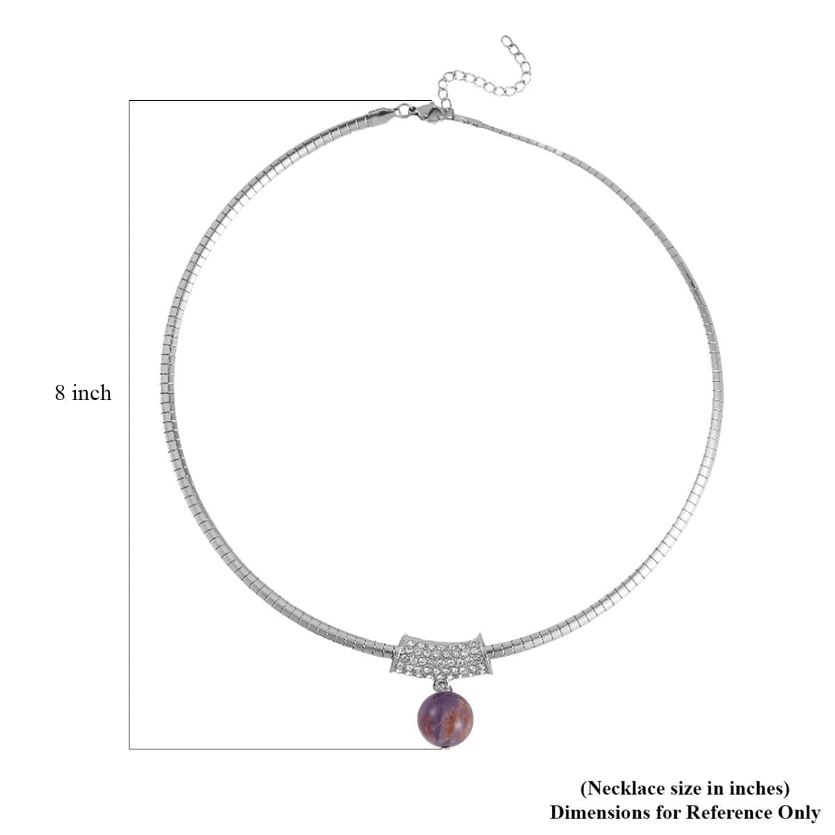 Cacoxenite and Austrian Crystal Necklace 18-20 Inches in Silvertone 18.65 ctw image number 4