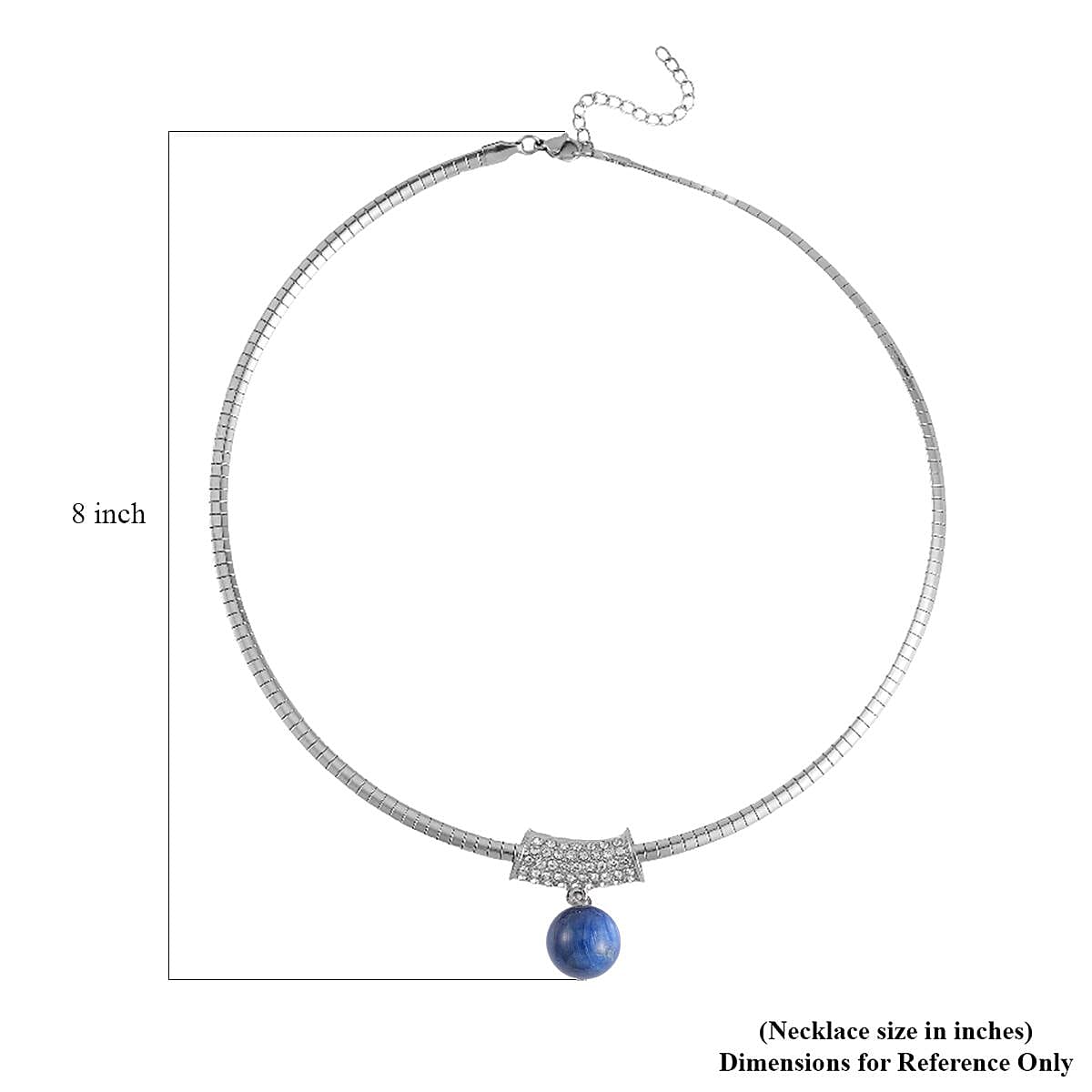 Kyanite and Austrian Crystal Necklace 18-20 Inches in Silvertone 37.85 ctw image number 4