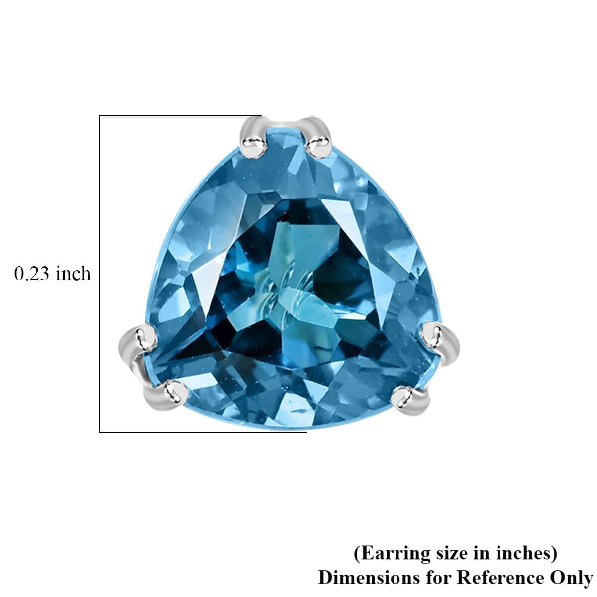 Certified and Appraised Luxoro 10K White Gold AAA London Blue Topaz Solitaire Stud Earrings 4.10 ctw image number 4