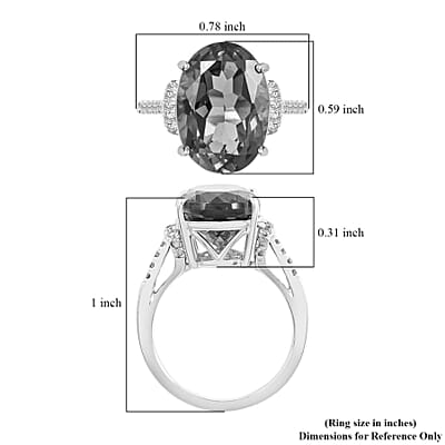 Certified and Appraised Luxoro 10K White Gold AAA London Blue Topaz and I2 Diamond Ring (Size 10.0) 7.35 ctw