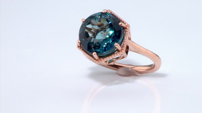Certified and Appraised Luxoro 10K White Gold AAA London Blue Topaz Solitaire Ring 4.30 Grams 8.50 ctw