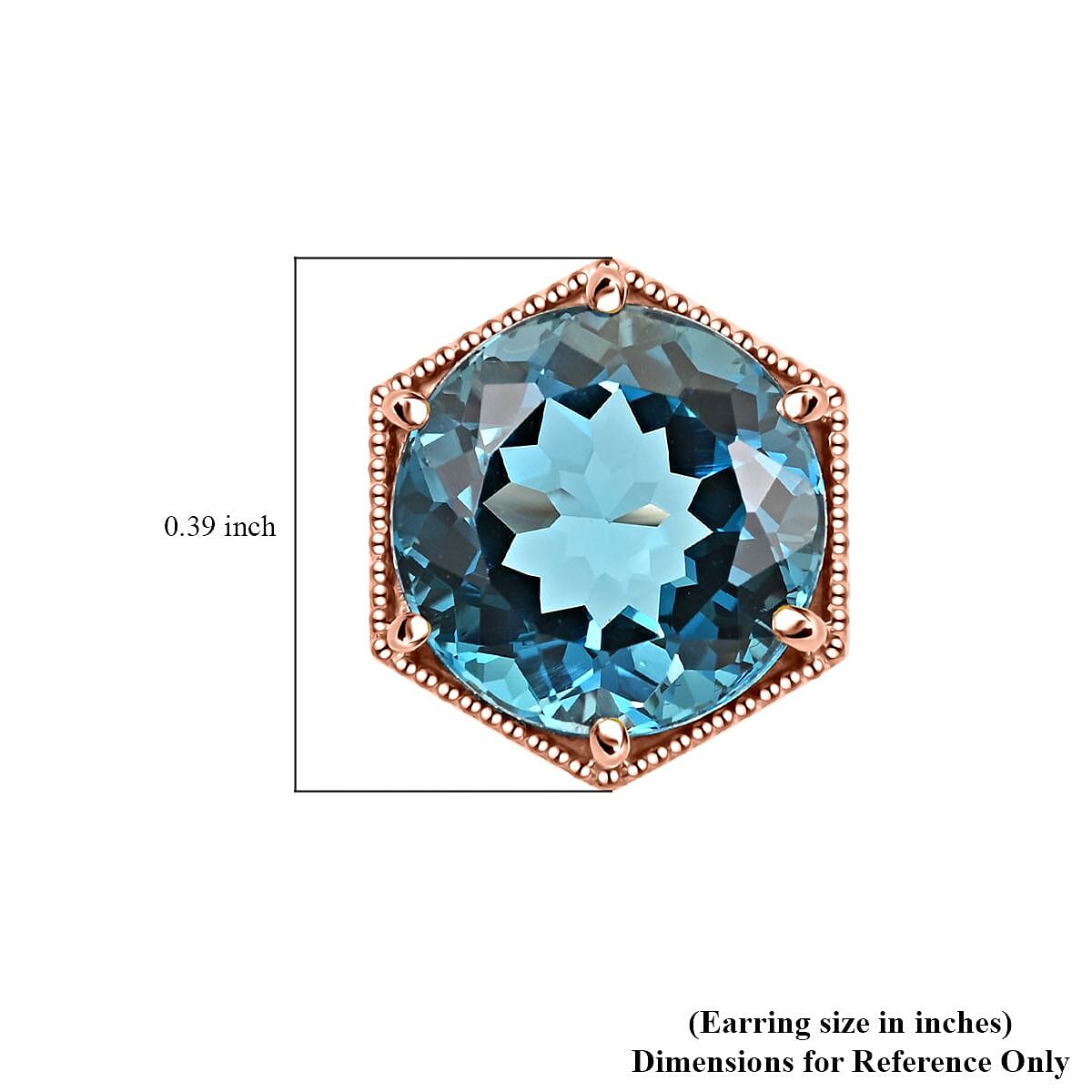 Certified and Appraised Luxoro 10K Rose Gold AAA London Blue Topaz Solitaire Stud Earrings 4.50 ctw