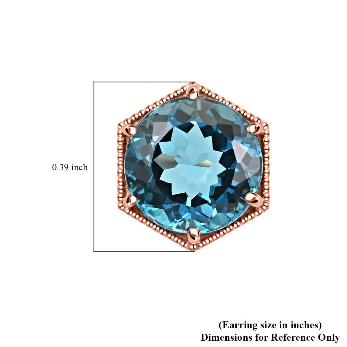Certified and Appraised Luxoro 10K Rose Gold AAA London Blue Topaz Solitaire Stud Earrings 4.50 ctw image number 5