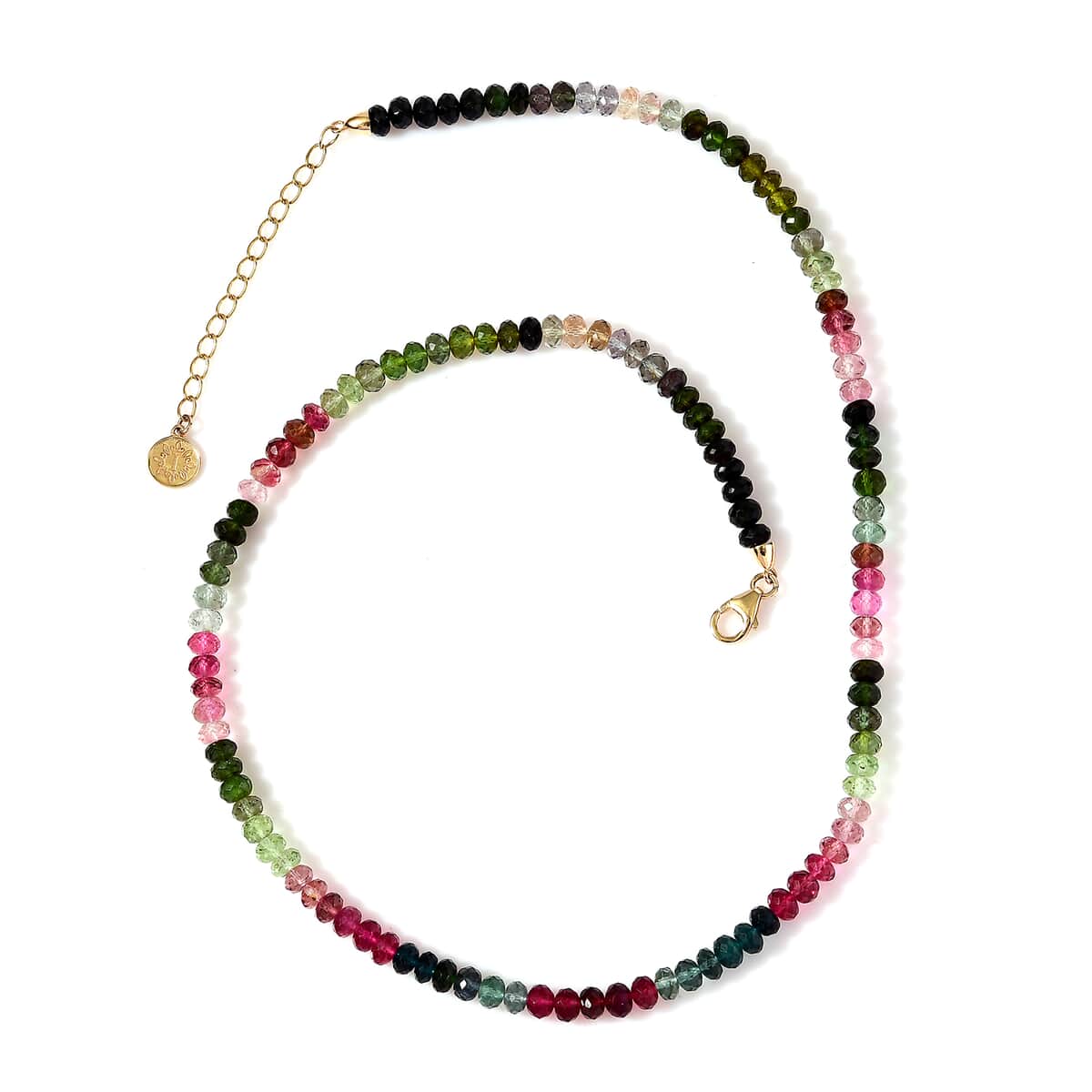 Certified & Appraised Iliana 18K Yellow Gold AAA Multi-Tourmaline Beaded Necklace 18-20 Inches 79.50 ctw image number 0