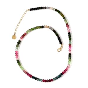 Certified & Appraised Iliana 18K Yellow Gold AAA Multi-Tourmaline Beaded Necklace 18-20 Inches 79.50 ctw