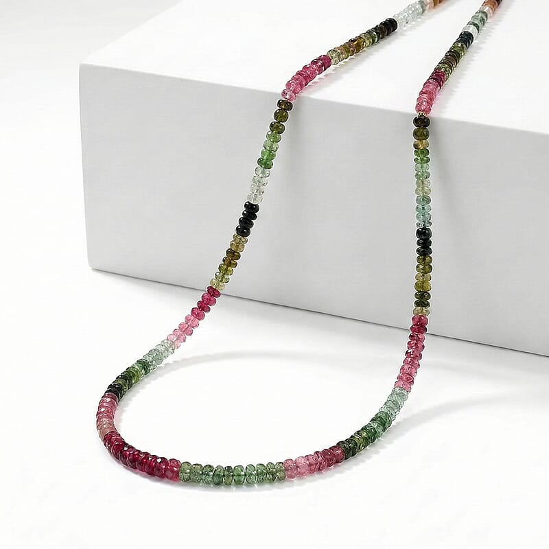 Certified & Appraised Iliana 18K Yellow Gold AAA Multi-Tourmaline Beaded Necklace 18-20 Inches 75.00 ctw