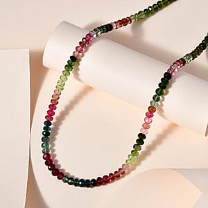 Certified & Appraised Iliana 18K Yellow Gold AAA Multi-Tourmaline Beaded Necklace 18-20 Inches 75.00 ctw
