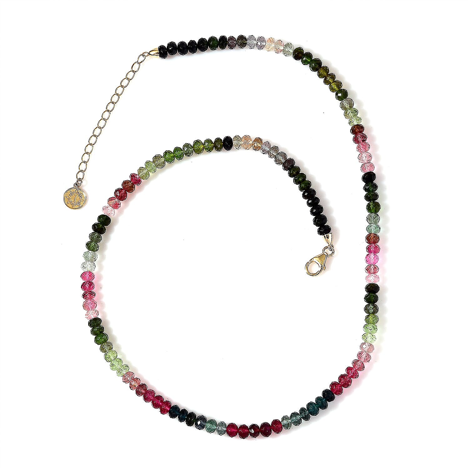 Certified & Appraised Iliana 18K Yellow Gold AAA Multi-Tourmaline Beaded Necklace 18-20 Inches 75.00 ctw