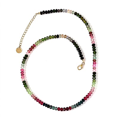 Certified & Appraised Iliana 18K Yellow Gold AAA Multi-Tourmaline Beaded Necklace 18-20 Inches 75.00 ctw