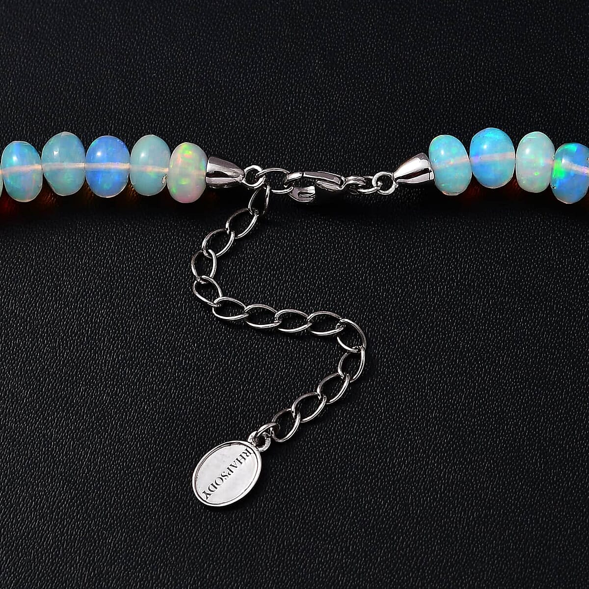 Rhapsody Certified & Appraised AAAA Ethiopian Welo Opal Beaded Graduated Necklace, 950 Platinum Necklace, 18-20 Inch Necklace 145.00 ctw image number 3