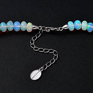Rhapsody Certified & Appraised AAAA Ethiopian Welo Opal Beaded Graduated Necklace, 950 Platinum Necklace, 18-20 Inch Necklace 145.00 ctw