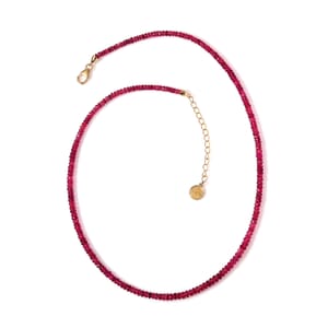 Certified & Appraised Iliana 18K Yellow Gold AAA Ouro Fino Rubellite Beaded Graduation Necklace 18-20 Inches 45.00 ctw