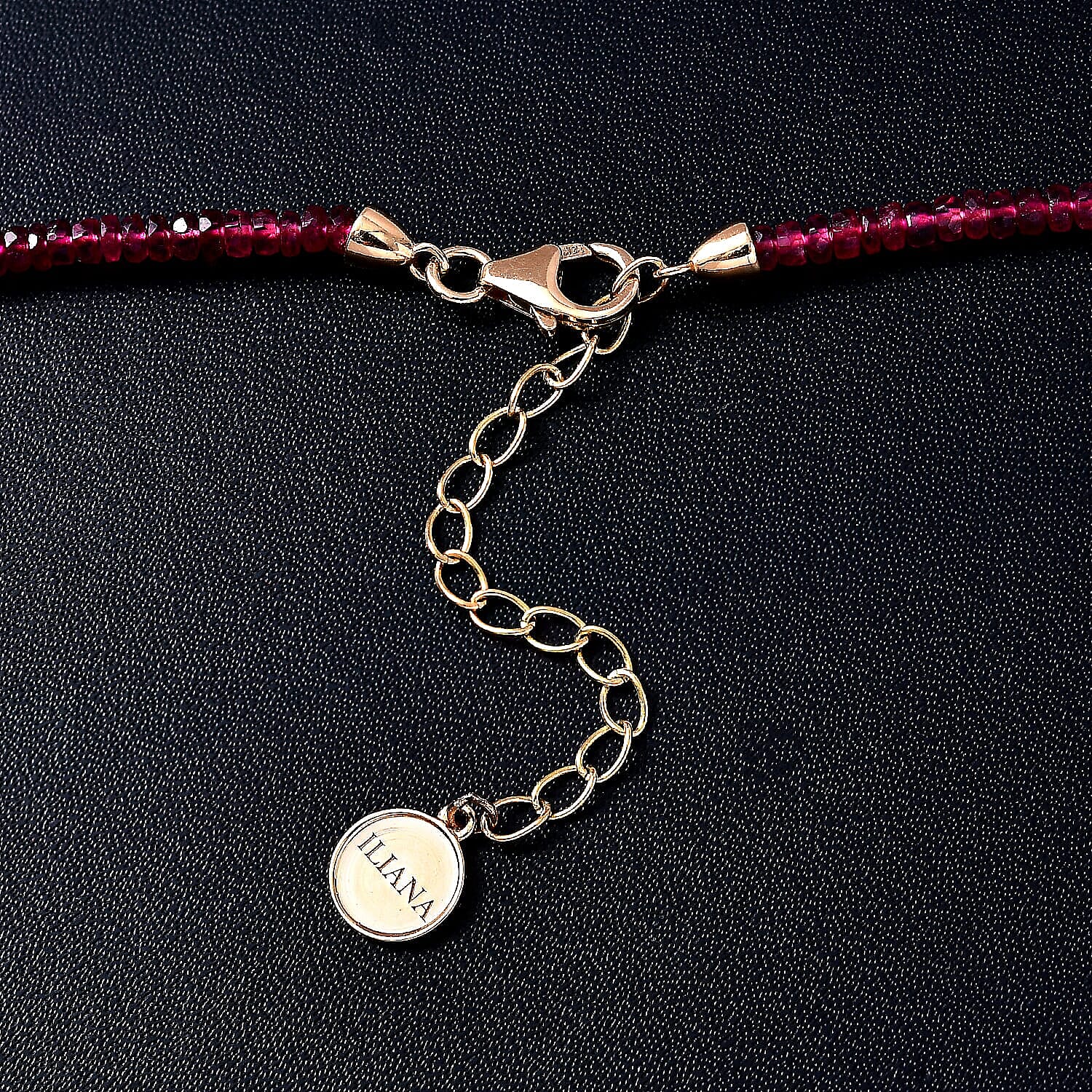 Certified & Appraised Iliana 18K Yellow Gold AAA Ouro Fino Rubellite Beaded Graduated Necklace 18-20 Inches 45.00 ctw