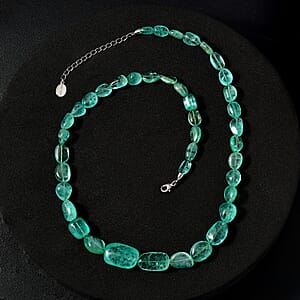 Certified & Appraised Rhapsody 950 Platinum AAAA Emerald Beaded Graduated Necklace 18-20 Inches with Extender 170.00 ctw