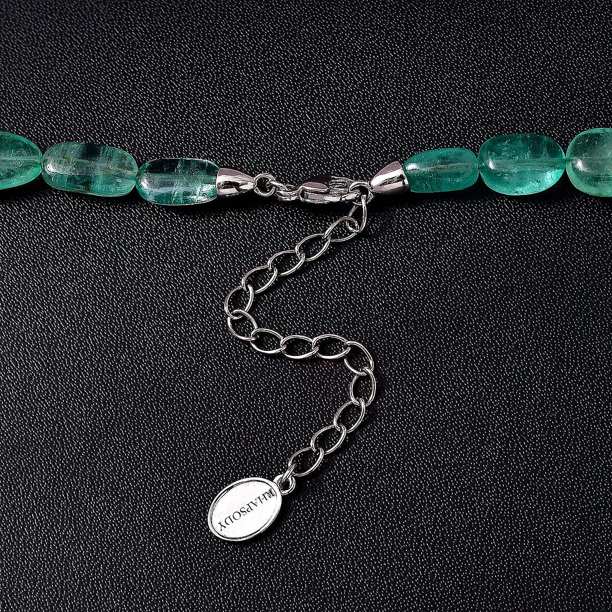 Certified & Appraised Rhapsody 950 Platinum AAAA Emerald Beaded Graduated Necklace 18-20 Inches with Extender 170.00 ctw image number 5