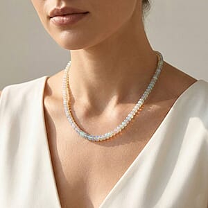 Certified & Appraised Luxoro 14K Yellow Gold AAA Ethiopian Welo Opal Beaded Graduated Necklace 18 Inches with 2 Inch Extender 65.00 ctw