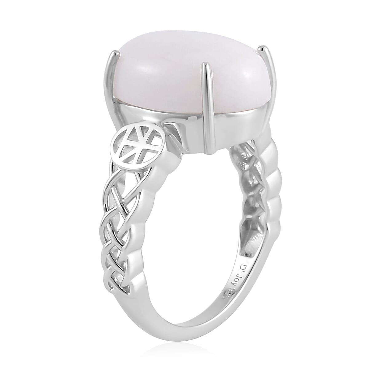 Natural Jade Solitaire Ring in Rhodium Over Sterling Silver (Size 10.0) 11.35 ctw