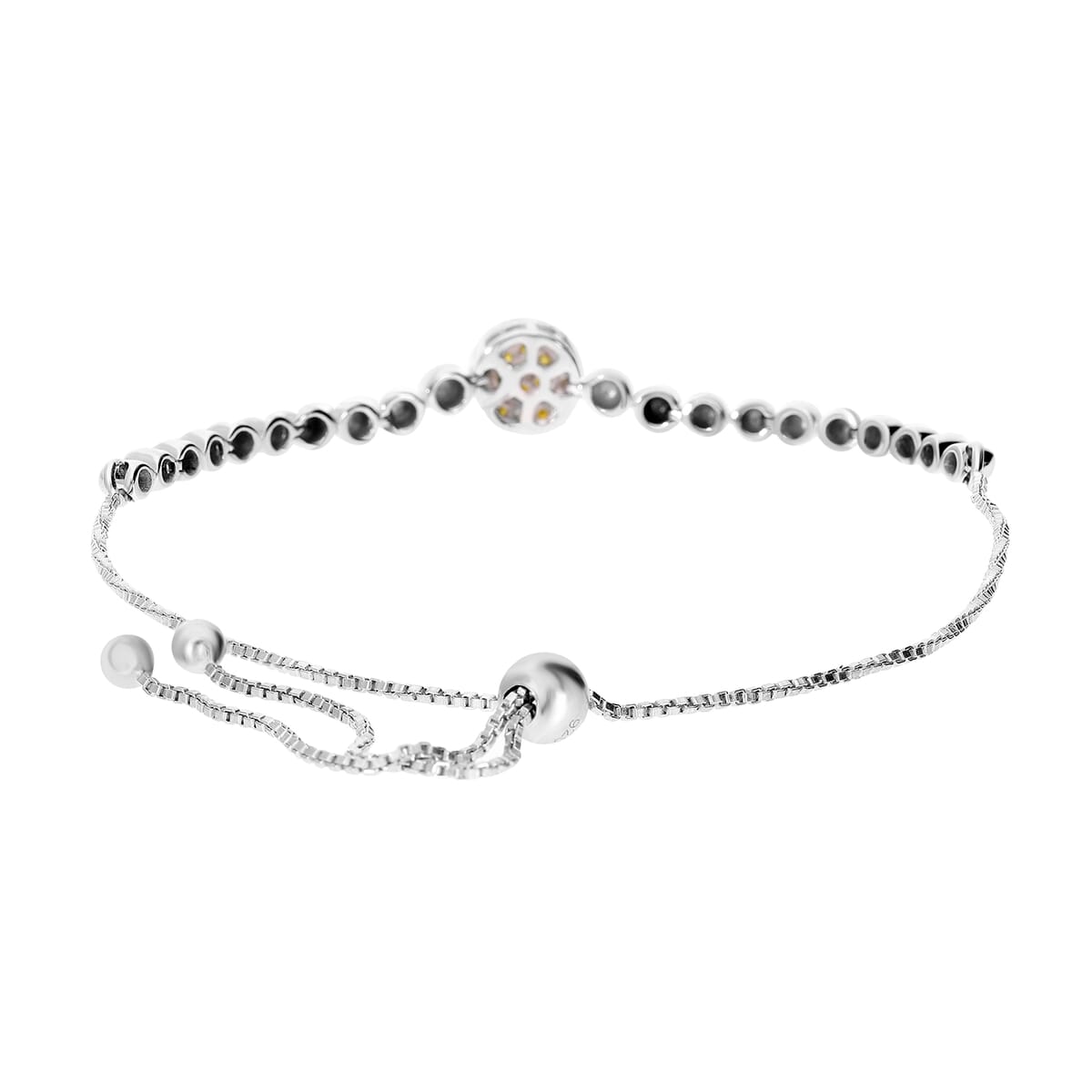 Yellow Diamond Bolo Bracelet in Platinum Over Sterling Silver 0.25 ctw image number 2