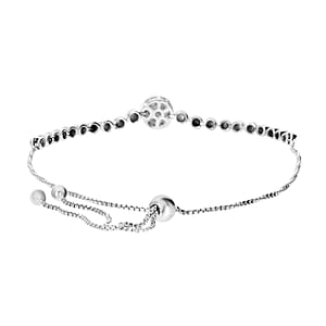 Diamond Bolo Bracelet in Platinum Over Sterling Silver 0.25 ctw
