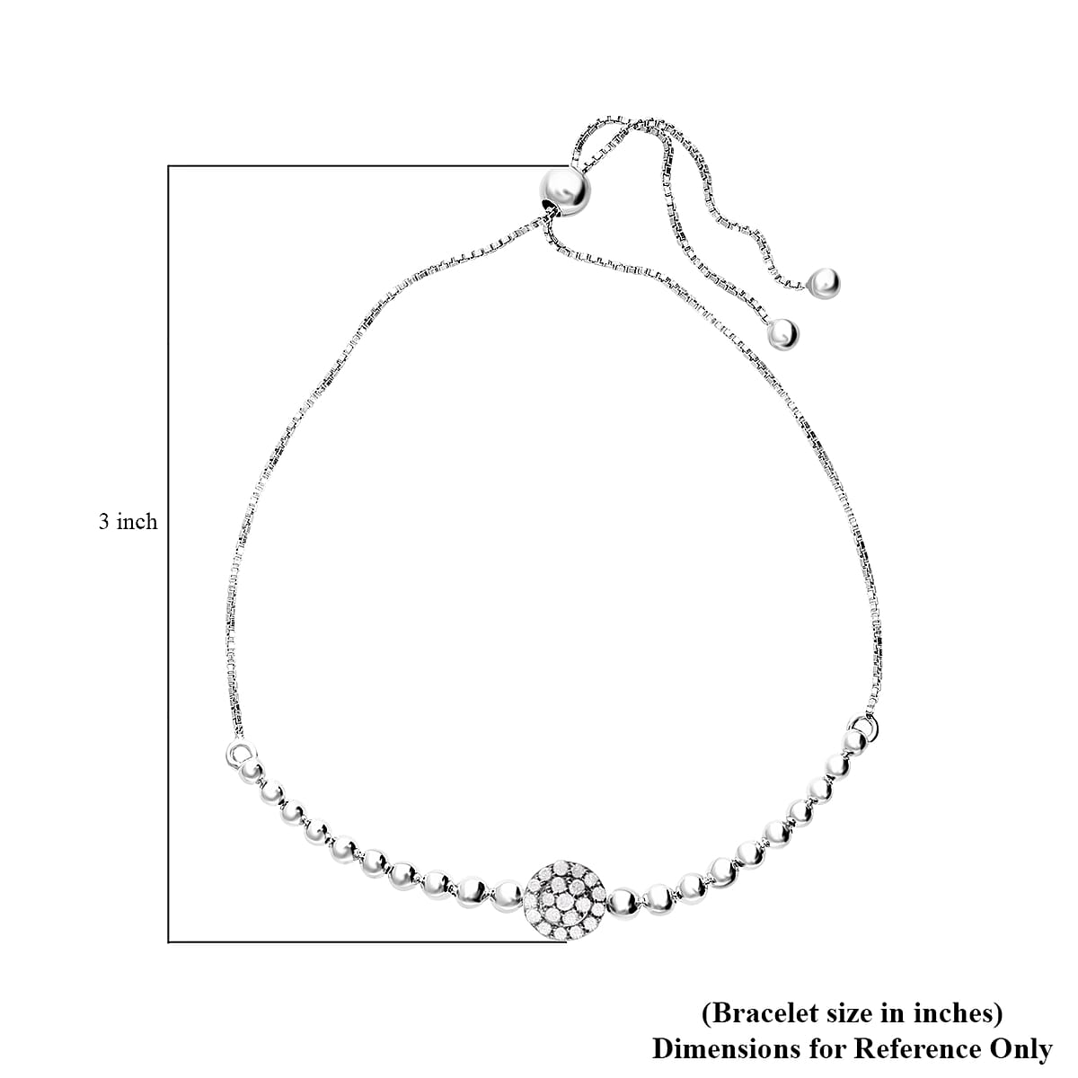 Diamond Bolo Bracelet in Platinum Over Sterling Silver 0.25 ctw image number 3