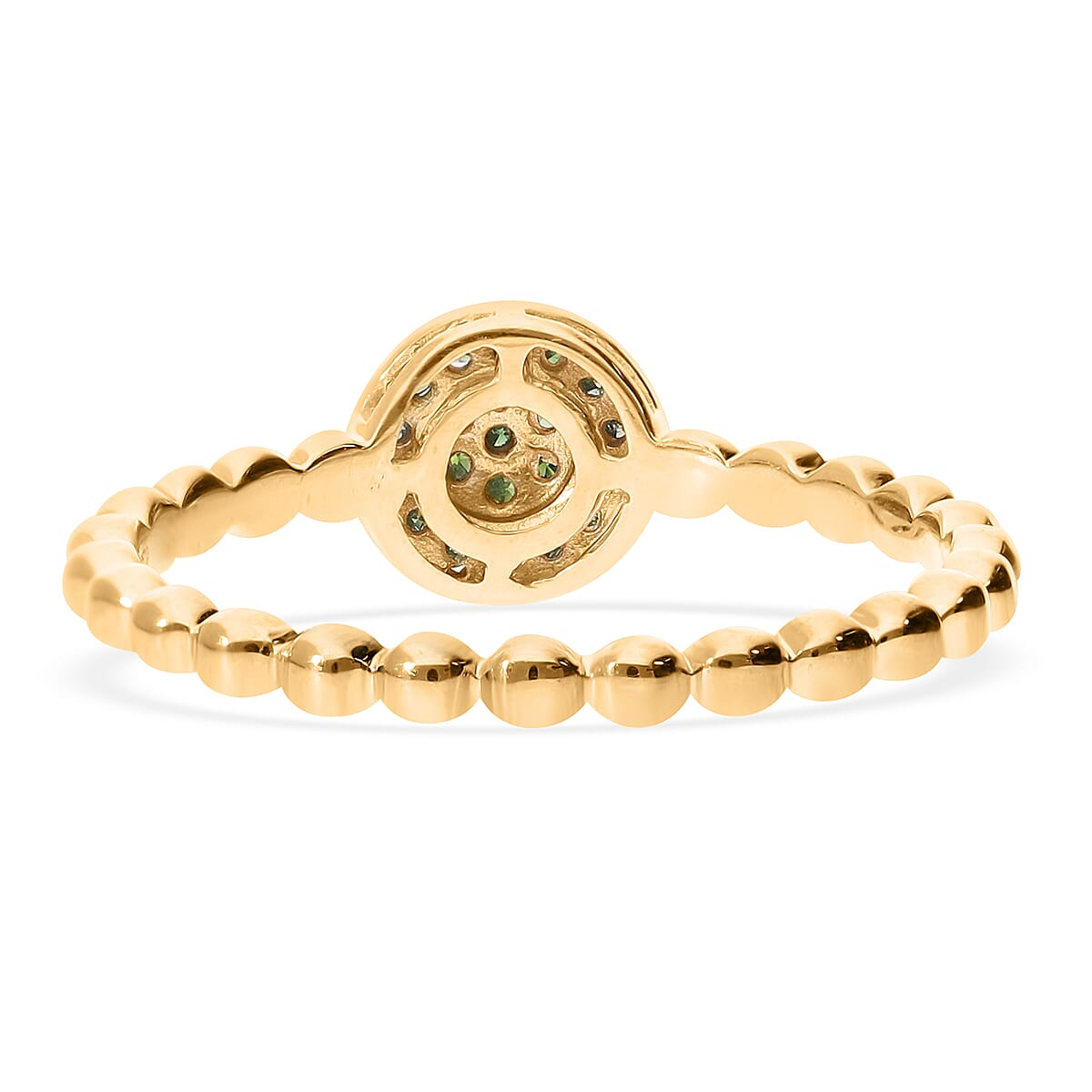 Green Diamond (IR) Ring in Vermeil YG Over Sterling Silver (Size 10.0) 0.15 ctw image number 2