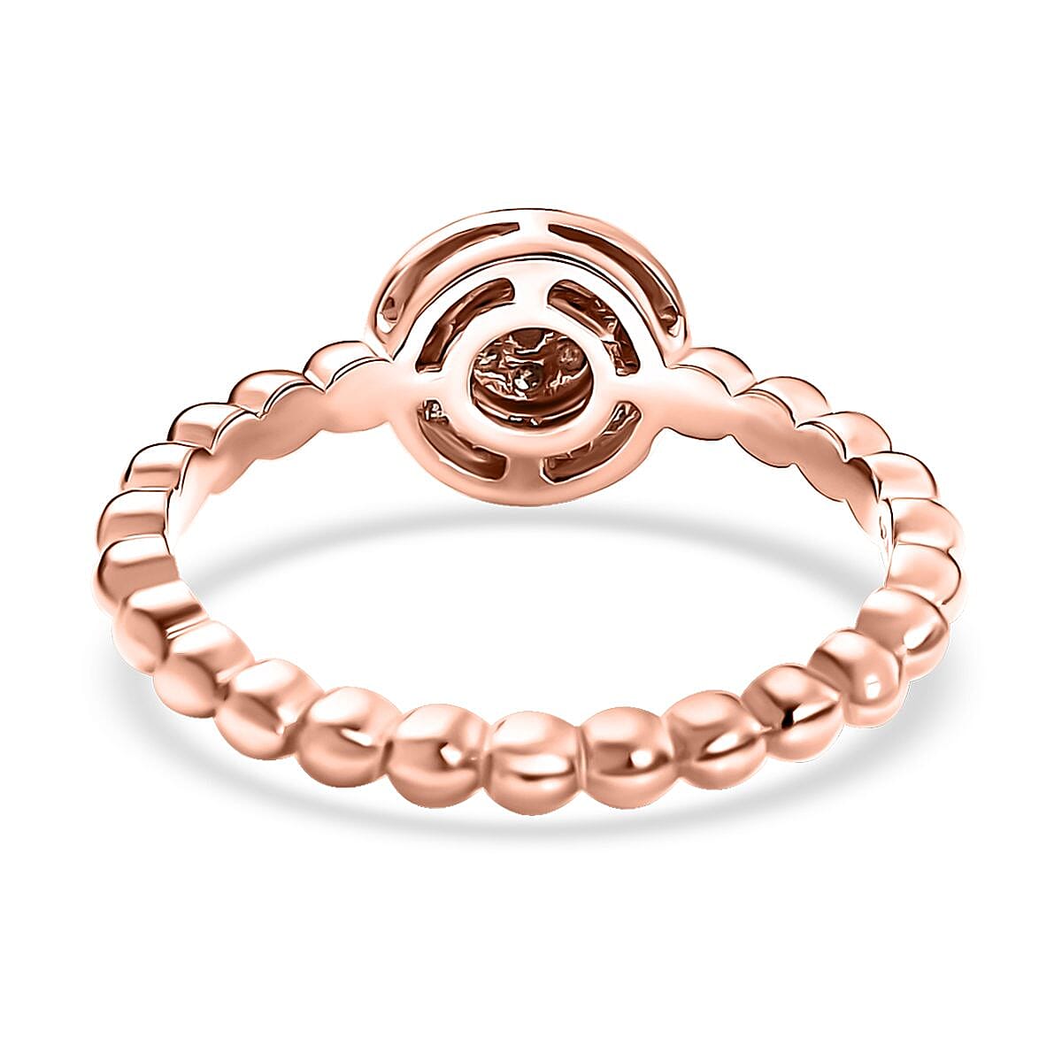 D'Joy Natural Champagne Diamond 0.15 ctw Ring in Vermeil Rose Gold Over Sterling Silver (Size 5.0) image number 4
