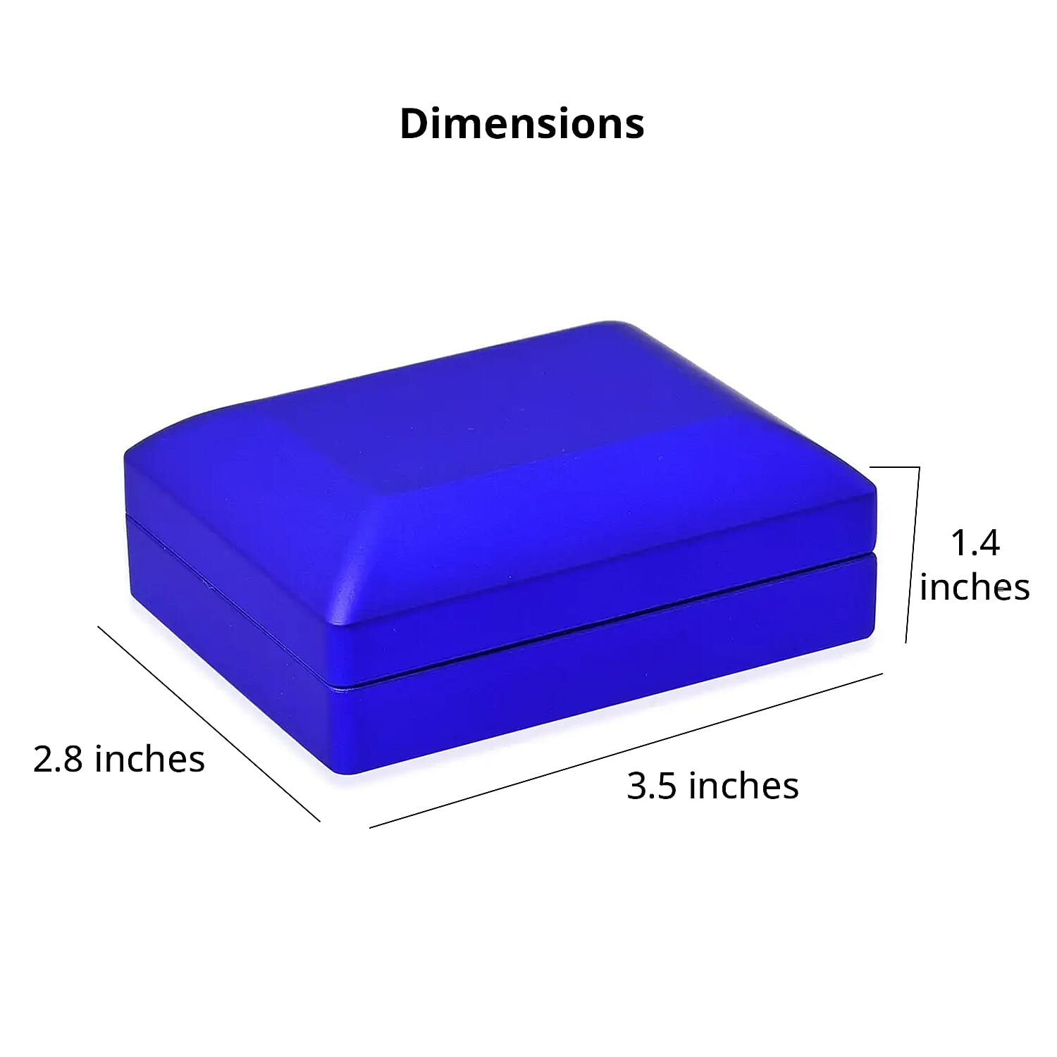 Royal Blue Solid Polish LED Light Pendant Necklace Jewelry Box, Anti Tarnish Jewelry Box, Jewelry Storage Case, Pendant Necklace Storage Box (3.5x2.8x1.4)