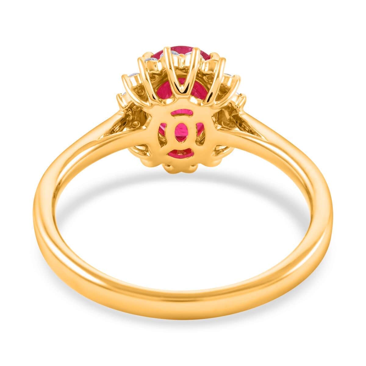 Certified & Appraised Iliana 18K Yellow Gold AAAA Mozambique Ruby and G-H SI Diamond Ring (Size 10.0) 2.00 ctw image number 4