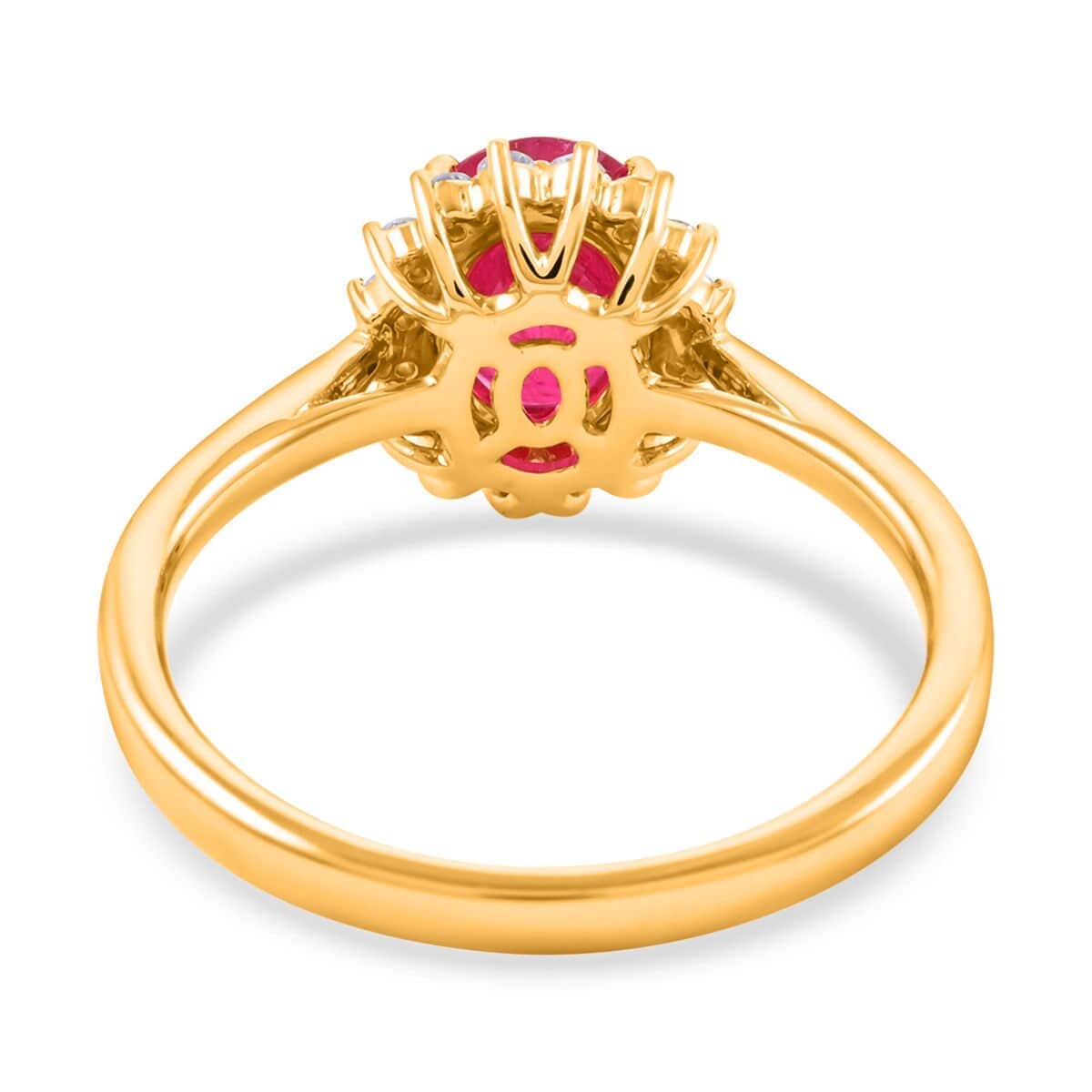 Certified & Appraised Iliana 18K Yellow Gold AAAA Mozambique Ruby and G-H SI Diamond Ring (Size 6.0) 2.00 ctw image number 4