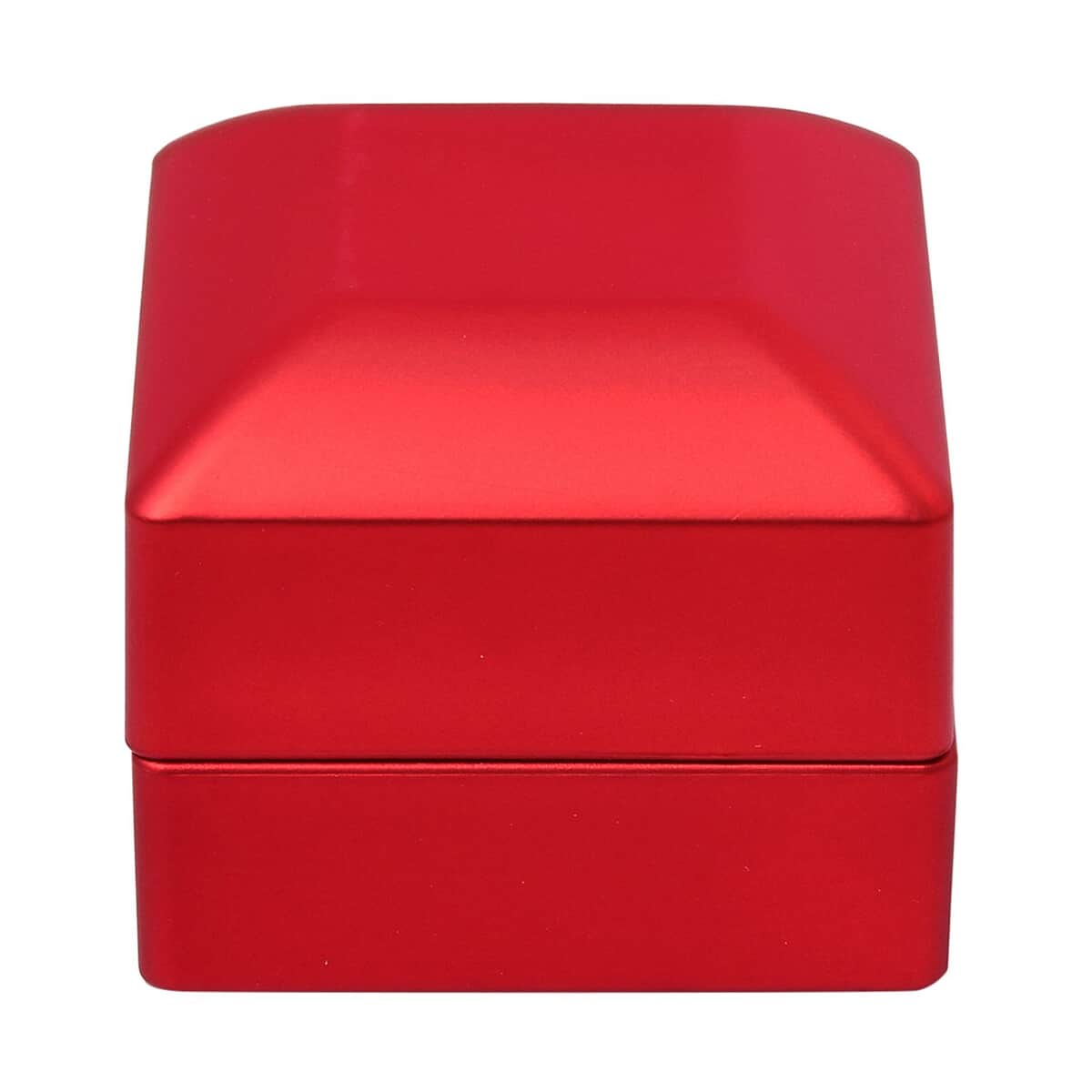 Red Solid Luxurious Polish Ring Jewelry Box with LED Light, Anti Tarnish Jewelry Box, Jewelry Storage Case, Ring Storage Box (Can Hold 1 up to 2 Rings) (2.5x2.4x2) image number 0