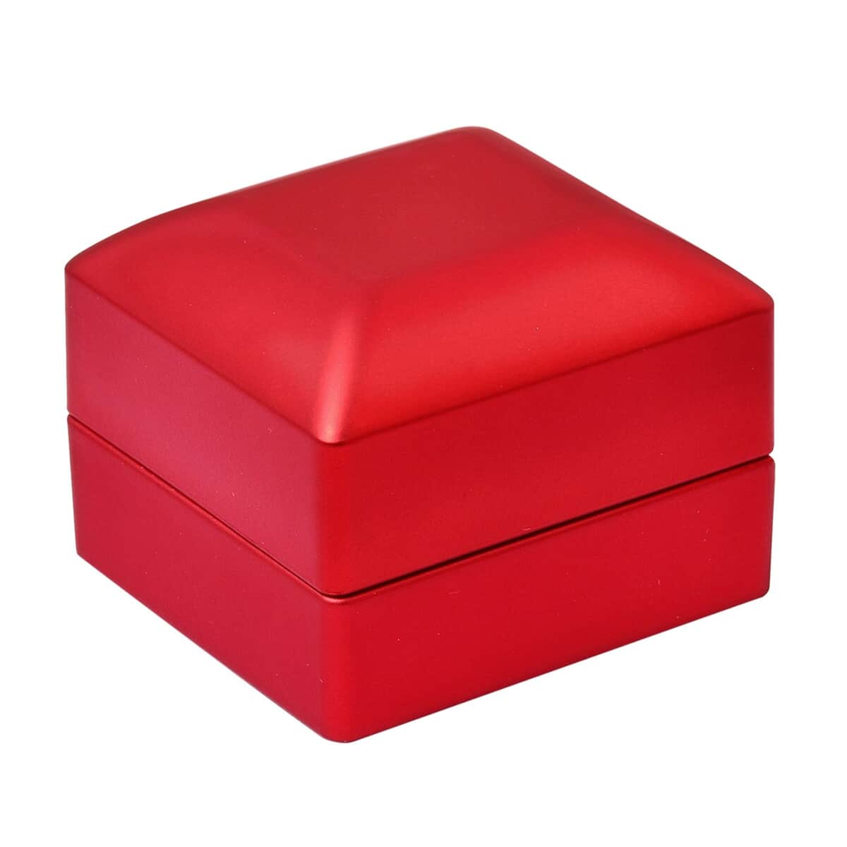 Red Solid Luxurious Polish Ring Jewelry Box with LED Light, Anti Tarnish Jewelry Box, Jewelry Storage Case, Ring Storage Box (Can Hold 1 up to 2 Rings) (2.5x2.4x2) image number 2