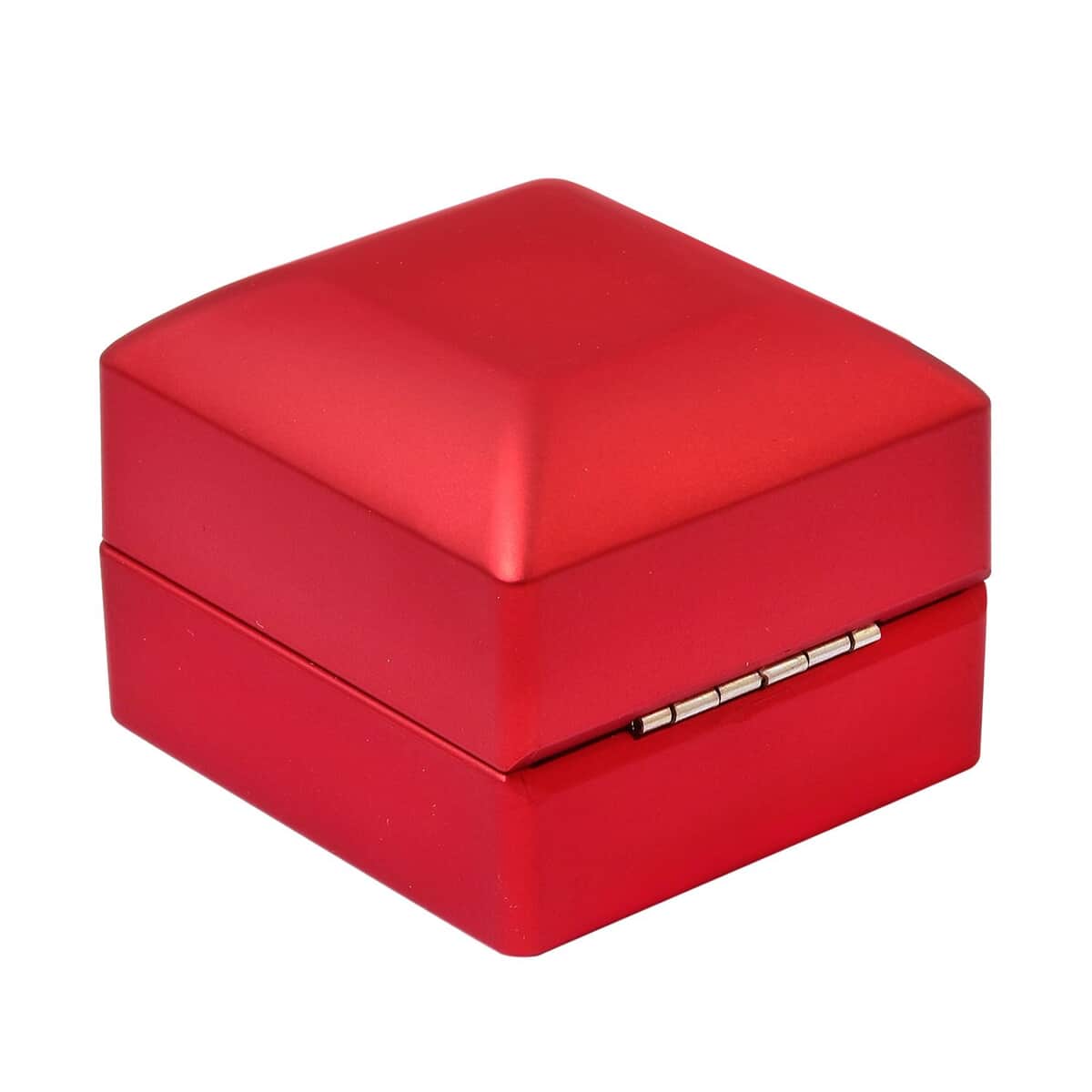 Red Solid Luxurious Polish Ring Jewelry Box with LED Light, Anti Tarnish Jewelry Box, Jewelry Storage Case, Ring Storage Box (Can Hold 1 up to 2 Rings) (2.5x2.4x2) image number 3