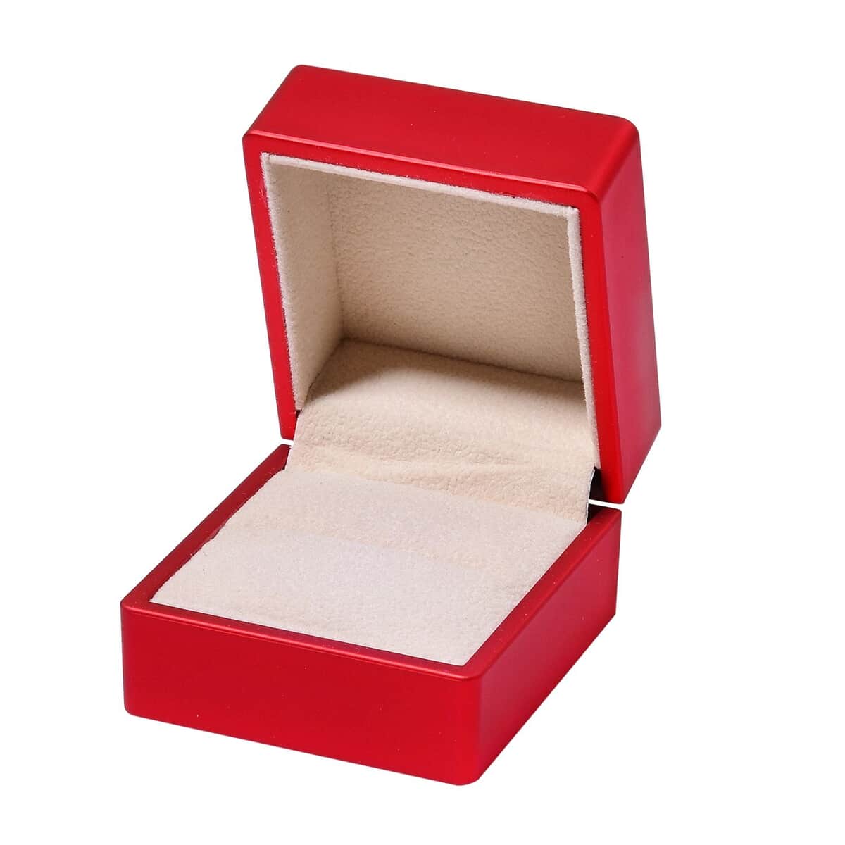 Red Solid Luxurious Polish Ring Jewelry Box with LED Light, Anti Tarnish Jewelry Box, Jewelry Storage Case, Ring Storage Box (Can Hold 1 up to 2 Rings) (2.5x2.4x2) image number 4