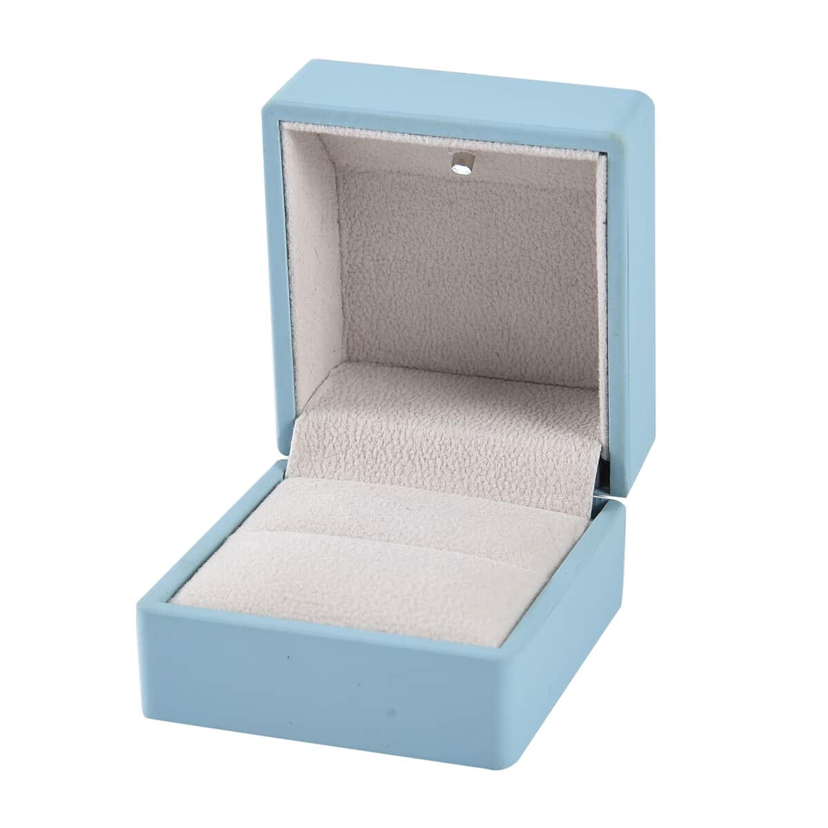 Sky Blue Solid Luxurious Polish Ring Jewelry Box with LED Light, Anti Tarnish Jewelry Box, Jewelry Storage Case, Ring Storage Box (Can Hold 1 up to 2 Rings) (2.5x2.4x2) image number 6