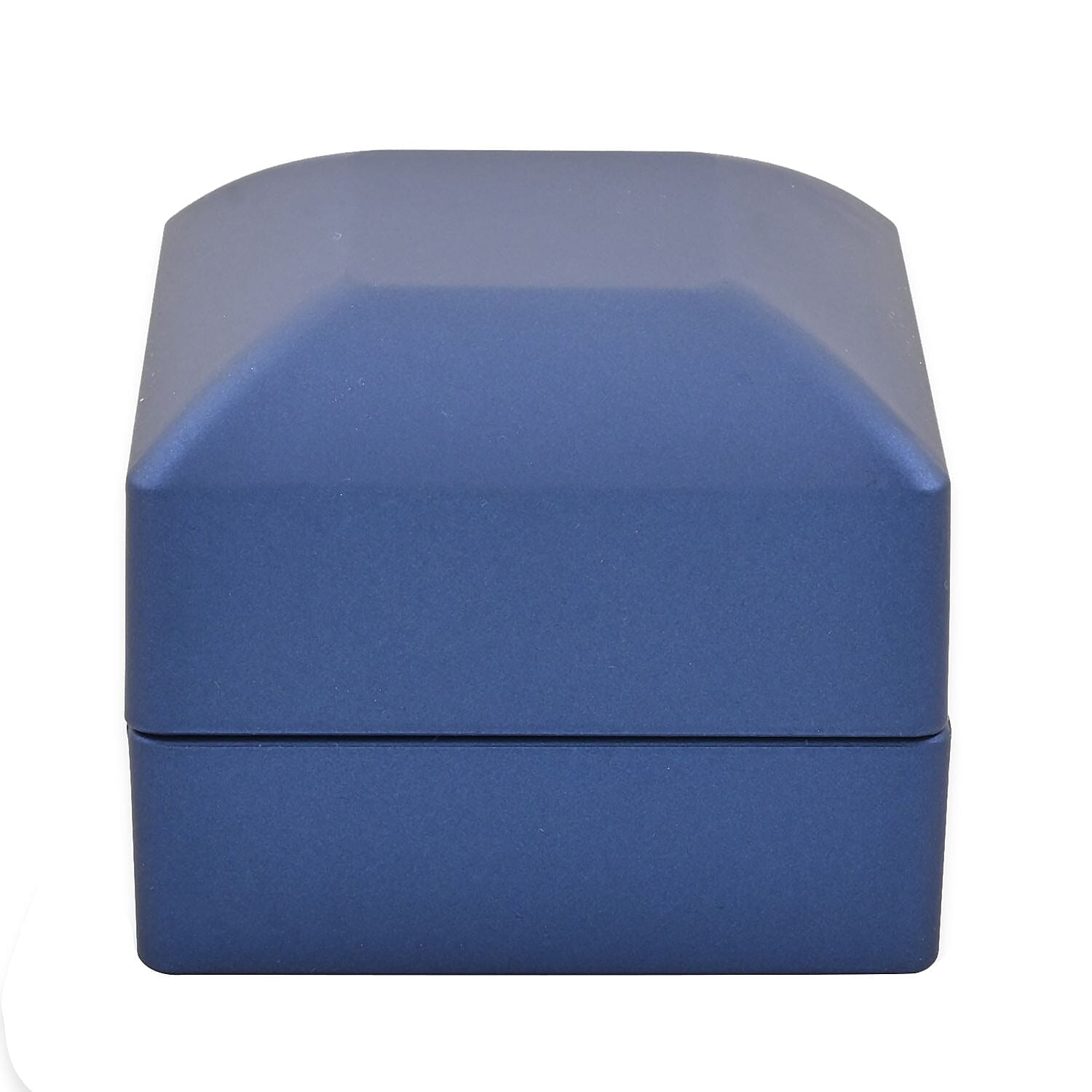 Black Solid Luxurious Polish Ring Jewelry Box with LED Light (Can Hold 1 up to 2 Rings) (2.5"x2.4"x2")