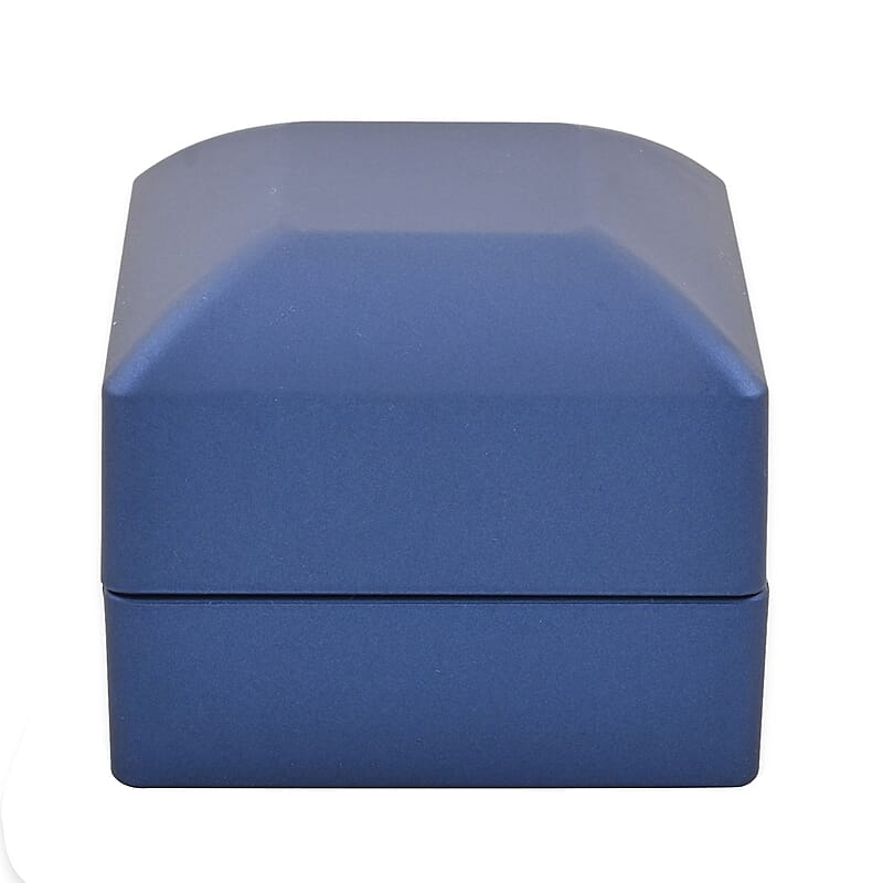 Royal Blue Solid Luxurious Polish Ring Jewelry Box with LED Light, Anti Tarnish Jewelry Box, Jewelry Storage Case, Ring Storage Box (Can Hold 1 up to 2 Rings) (2.5x2.4x2)