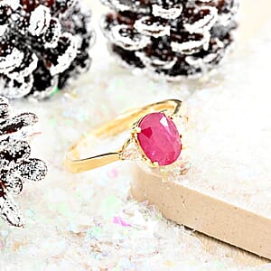 Certified & Appraised Iliana 18K Yellow Gold AAAA Royal Ruby and G-H SI Diamond Ring (Size 10.0) 1.60 ctw