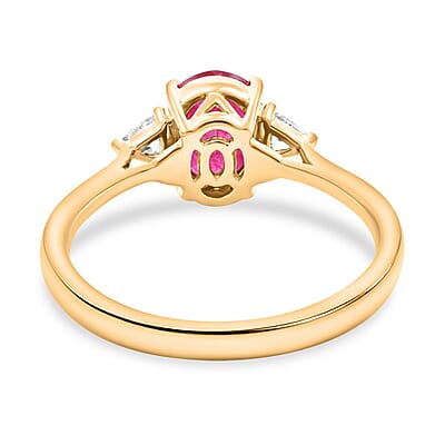 Certified & Appraised Iliana 18K Yellow Gold AAAA Mozambique Ruby and G-H SI Diamond Ring (Size 11.0) 1.60 ctw