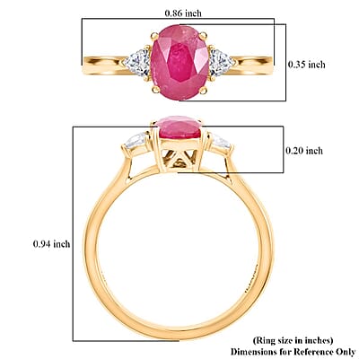 Certified & Appraised Iliana 18K Yellow Gold AAAA Royal Ruby and G-H SI Diamond Ring (Size 7.0) 1.60 ctw