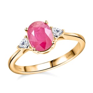 Certified & Appraised Iliana 18K Yellow Gold AAAA Mozambique Ruby and G-H SI Diamond Ring (Size 9.0) 1.60 ctw