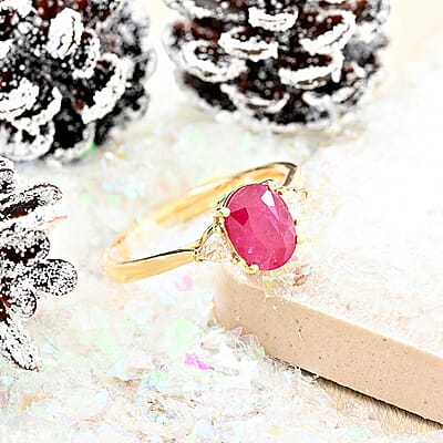 Certified & Appraised Iliana 18K Yellow Gold AAAA Royal Ruby and G-H SI Diamond Ring (Size 9.0) 1.60 ctw