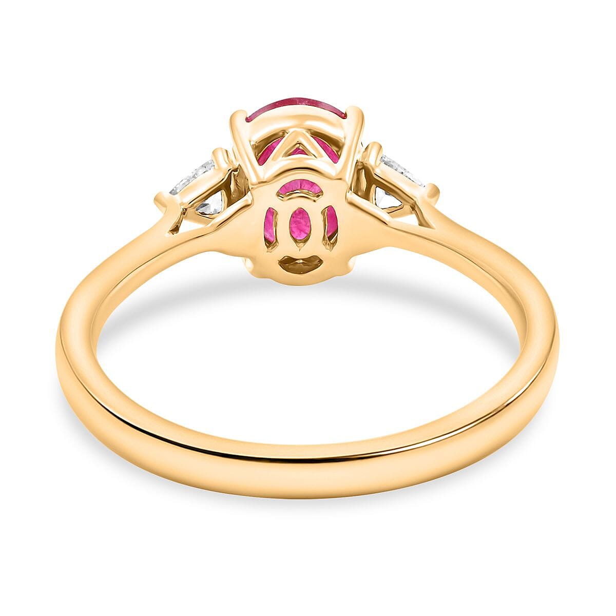 Certified & Appraised Iliana 18K Yellow Gold AAA Montepuez Ruby, Diamond (G-H, SI) (0.18 cts) Ring (Size 9.5) 1.60 ctw image number 4