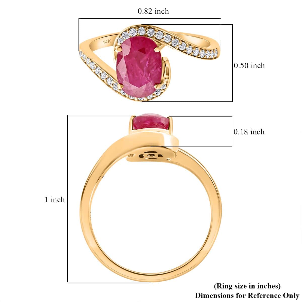 Certified & Appraised Luxoro 14K Yellow Gold AAA Mozambique Ruby and G-H I2 Diamond Ring (Size 10.0) 2.00 ctw image number 5