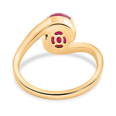 Certified & Appraised Luxoro 14K Yellow Gold AAA Mozambique Ruby and G-H I2 Diamond Ring (Size 9.0) 2.00 ctw