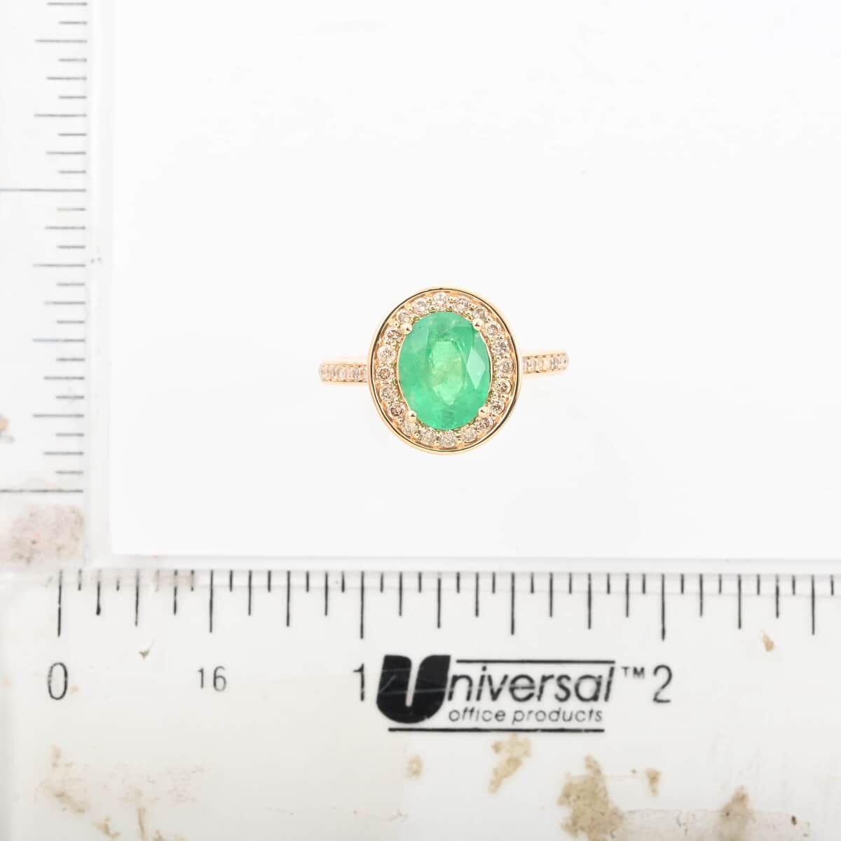 Certified & Appraised Luxoro 14K Yellow Gold AAA Kagem Zambian Emerald and G-H I2 Diamond Ring (Size 10.0) 4.10 Grams 2.25 ctw image number 3
