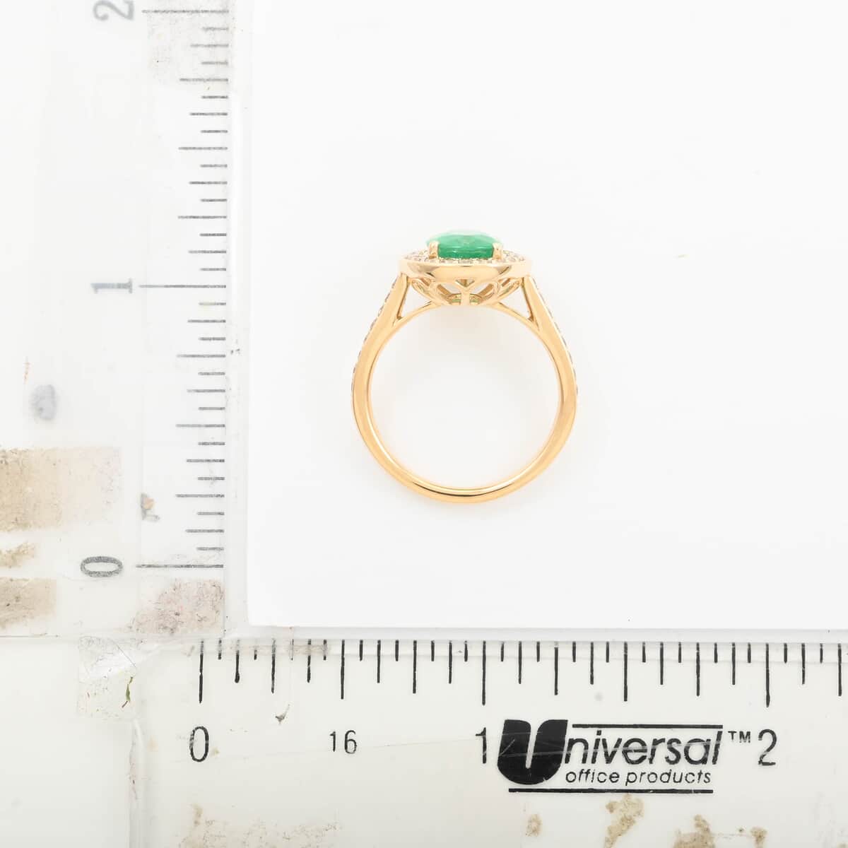 Certified & Appraised Luxoro 14K Yellow Gold AAA Kagem Zambian Emerald and G-H I2 Diamond Ring (Size 10.0) 4.10 Grams 2.25 ctw image number 4