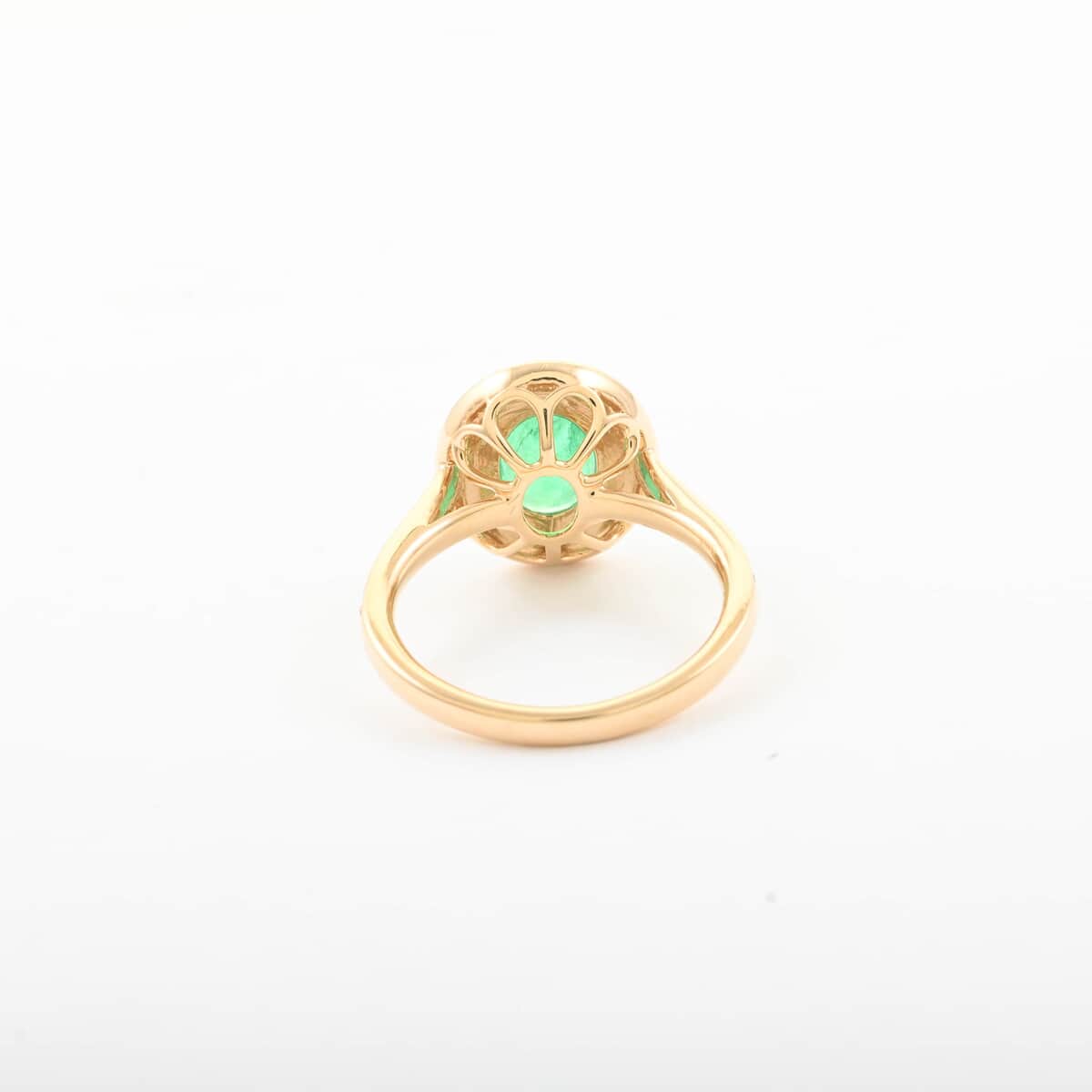 Certified & Appraised Luxoro 14K Yellow Gold AAA Kagem Zambian Emerald and G-H I2 Diamond Ring (Size 10.0) 4.10 Grams 2.25 ctw image number 5